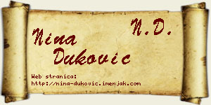 Nina Duković vizit kartica
